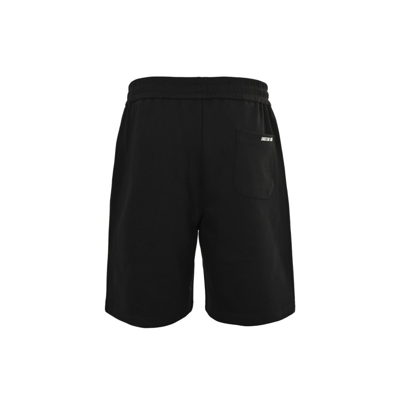 Essentials Black Drawstring Shorts with Red Logo Print view