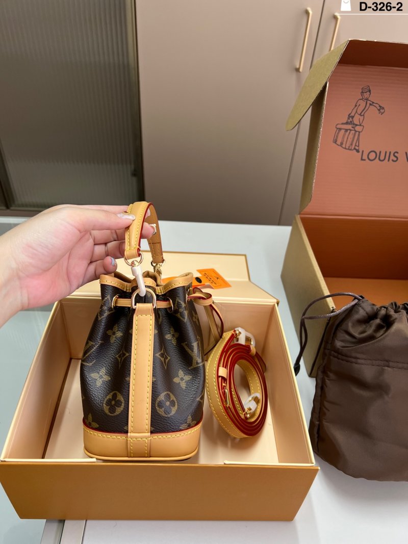 Louis Vuitton Monogram Drawstring Bucket Bag - Black & Tan view