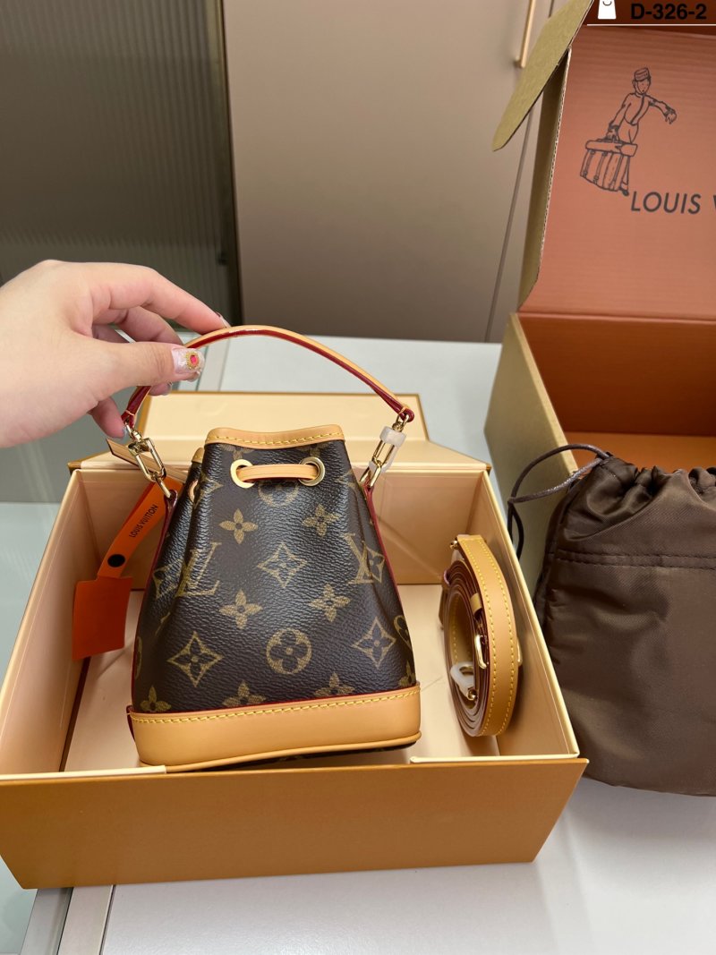 Louis Vuitton Monogram Drawstring Bucket Bag - Black & Tan view