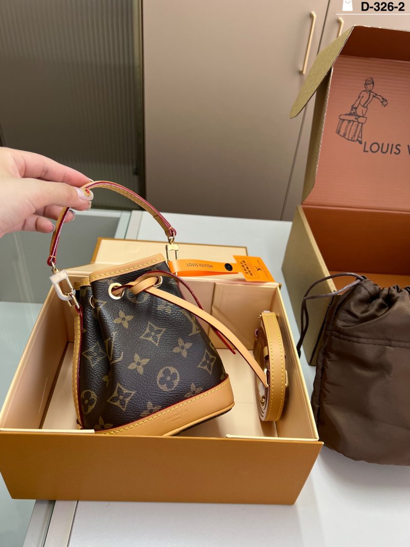 Louis Vuitton Monogram Drawstring Bucket Bag - Black & Tan view