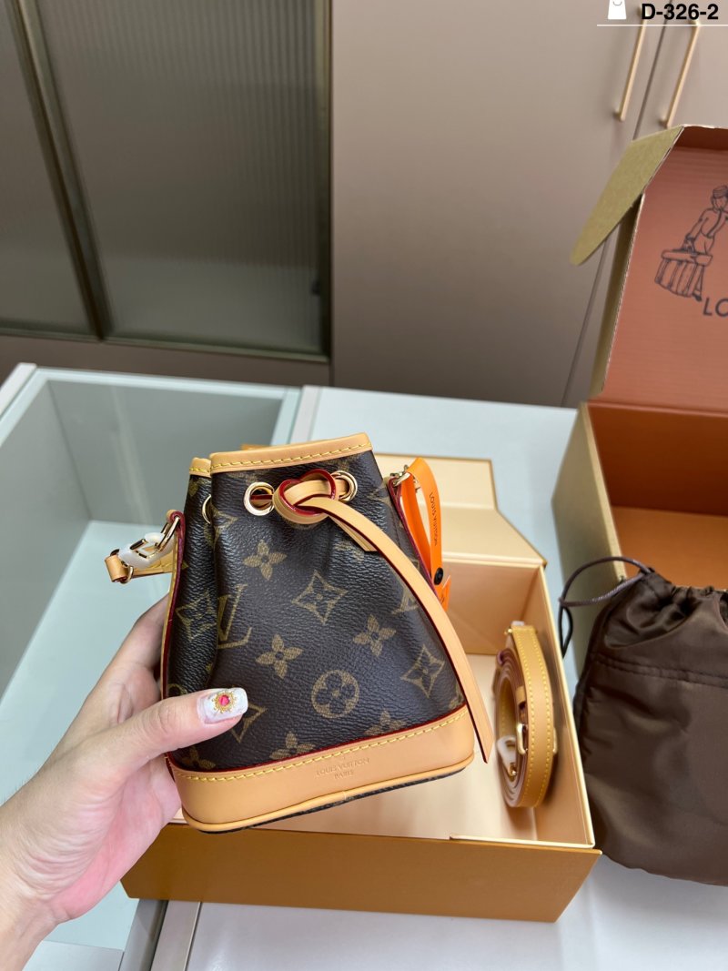 Louis Vuitton Monogram Drawstring Bucket Bag - Black & Tan view