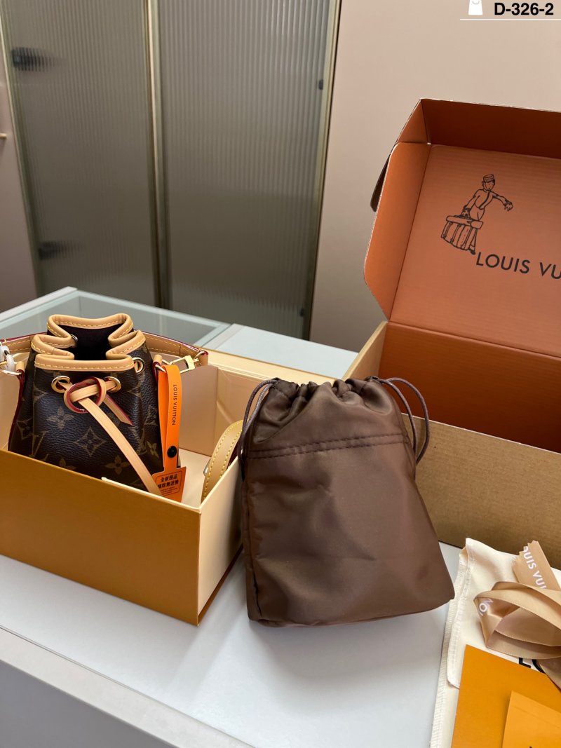 Louis Vuitton Monogram Drawstring Bucket Bag - Black & Tan view