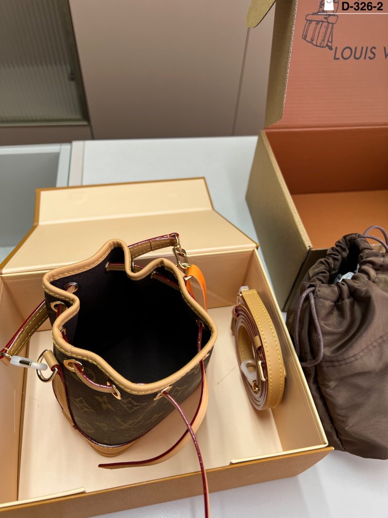 Louis Vuitton Monogram Drawstring Bucket Bag - Black & Tan view