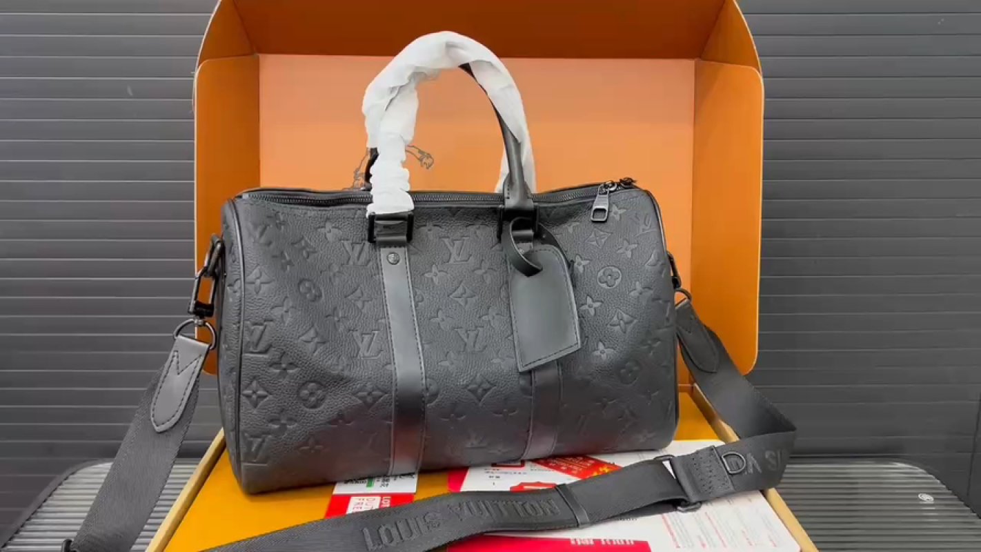 Louis Vuitton Keepall Monogram Travel Bag Black