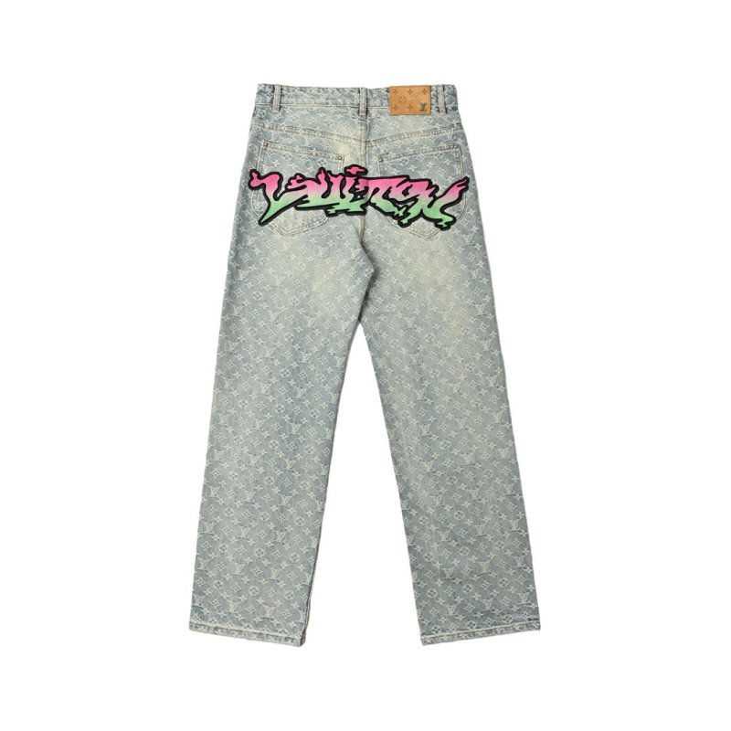 Louis Vuitton Monogram Denim Jeans Grey view