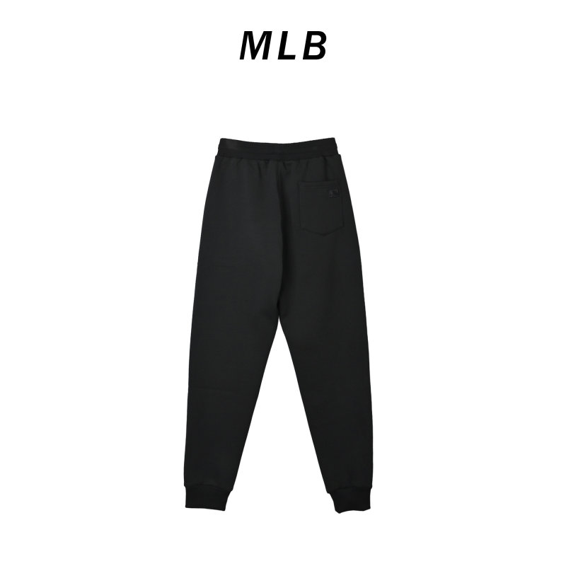 Black Embroidered Logo Straight Leg Pants view