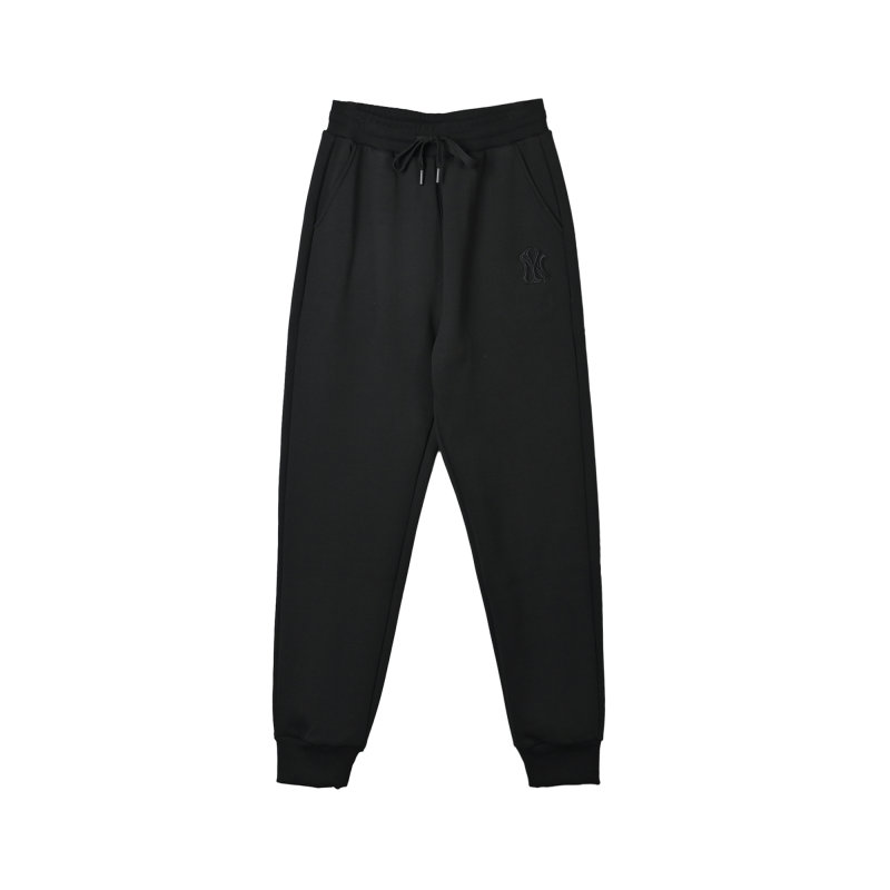 Black Embroidered Logo Straight Leg Pants view