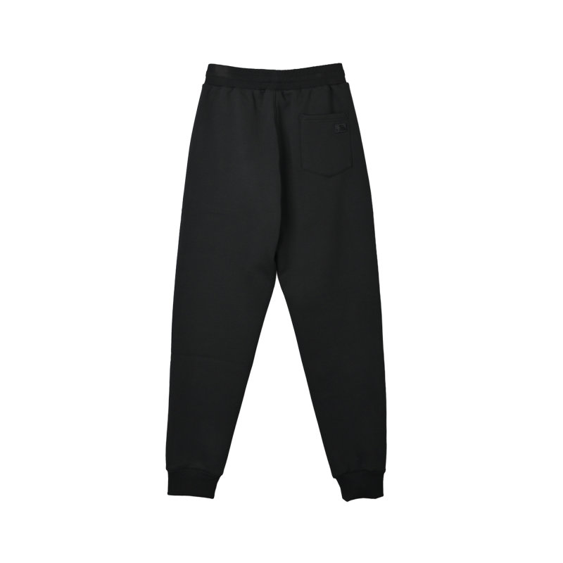 Black Embroidered Logo Straight Leg Pants view