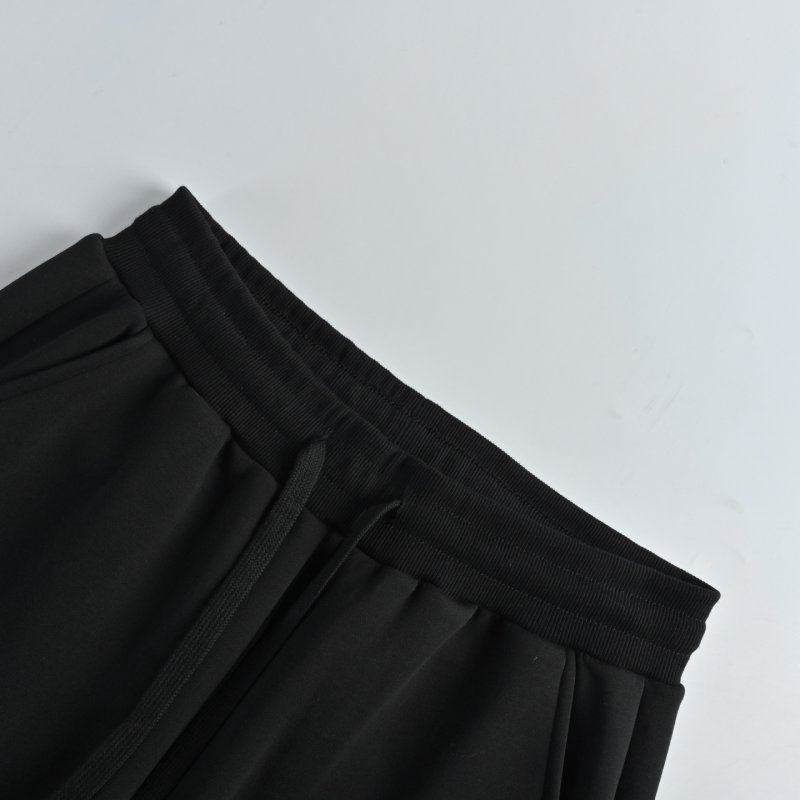 Black Embroidered Logo Straight Leg Pants view