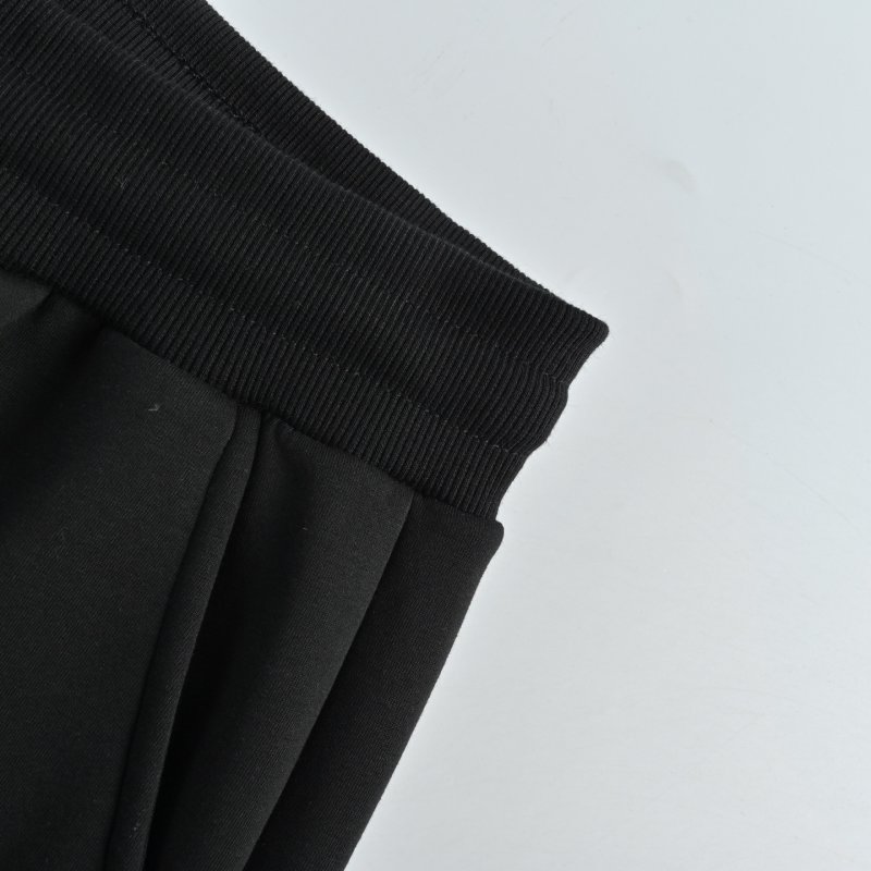 Black Embroidered Logo Straight Leg Pants view