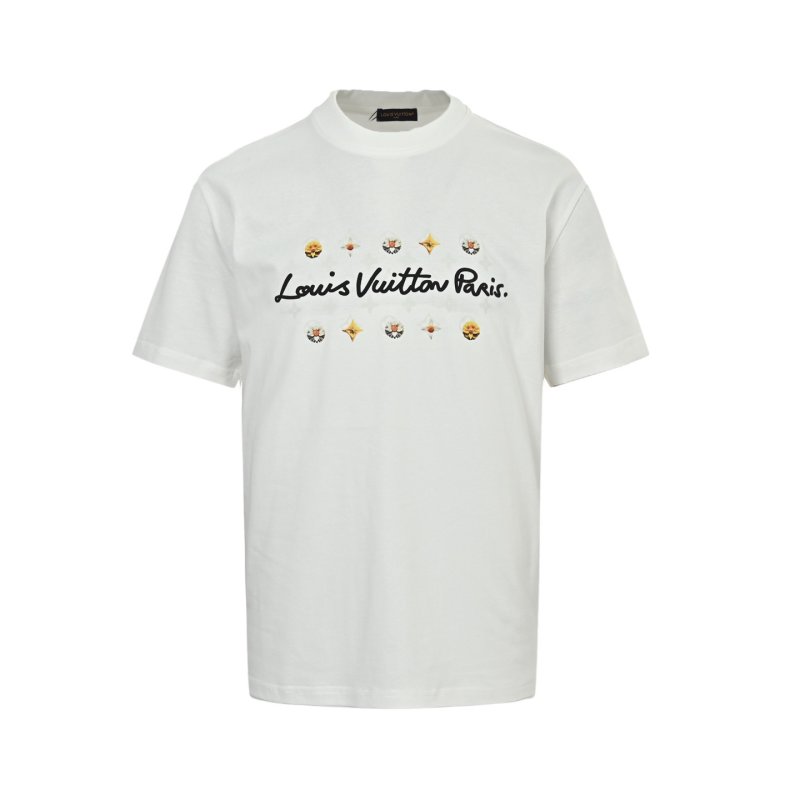 Louis Vuitton Paris White T-Shirt with Monogram Embroidery view