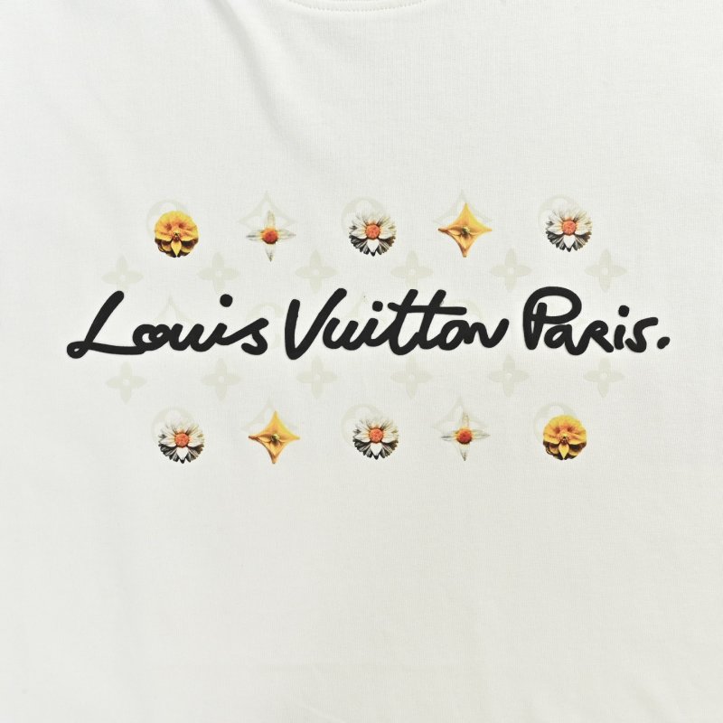 Louis Vuitton Paris White T-Shirt with Monogram Embroidery view