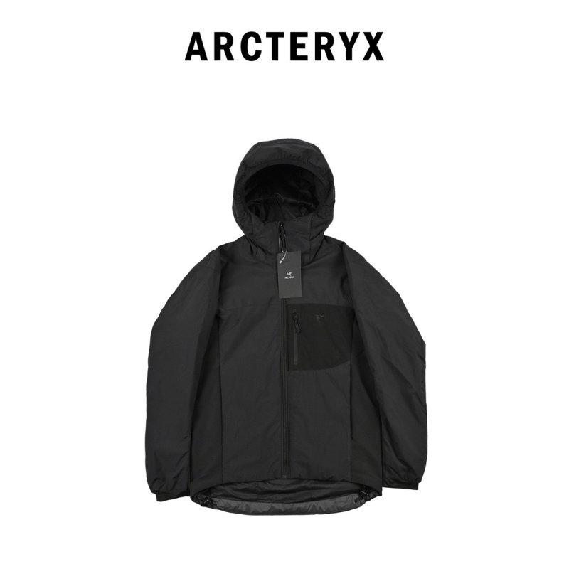 Essentials Black Puffer Jacket with Hood view