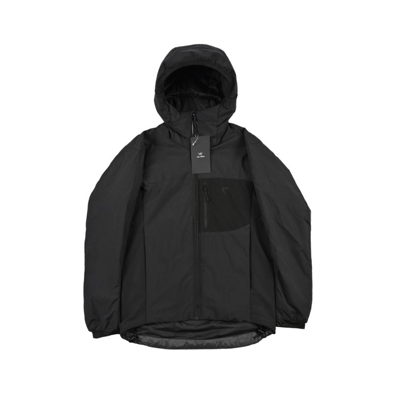 Essentials Black Puffer Jacket with Hood view