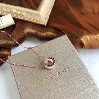 Bvlgari Rose Gold White Ceramic Pendant Necklace
