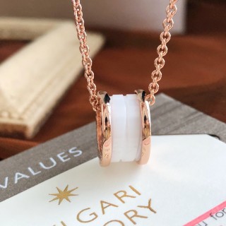 Bvlgari Rose Gold White Ceramic Pendant Necklace view 7