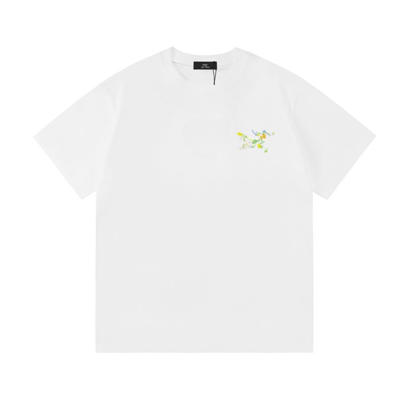 White Oversized Short Sleeve T-Shirt with Pastel Graphic Print view