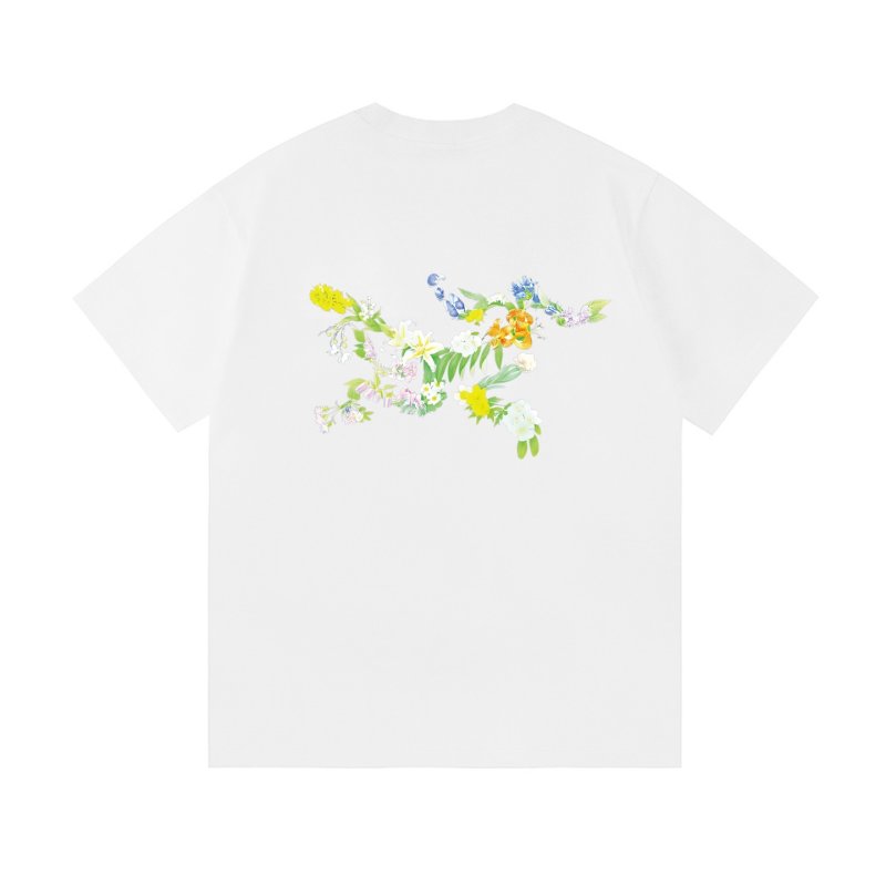 White Oversized Short Sleeve T-Shirt with Pastel Graphic Print view