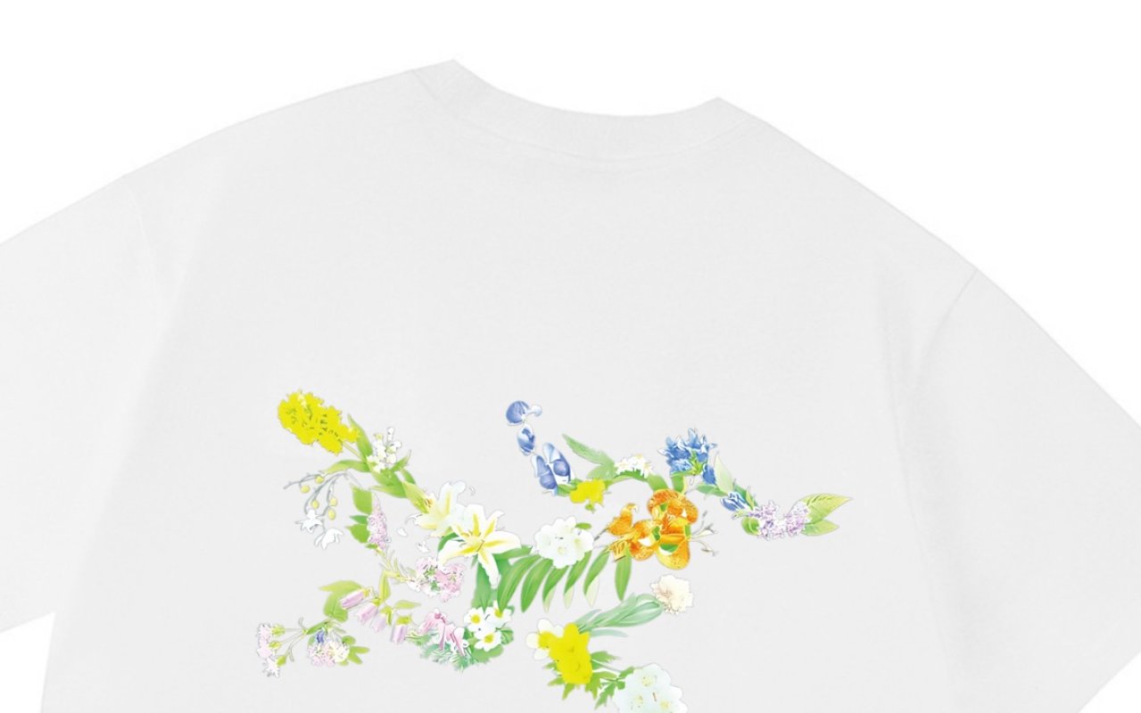 White Oversized Short Sleeve T-Shirt with Pastel Graphic Print view