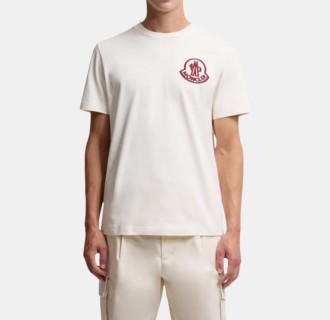 Moncler Logo Crew Neck T-Shirt White view 2