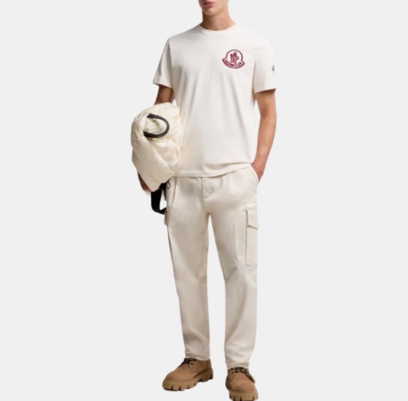 Moncler Logo Crew Neck T-Shirt White view