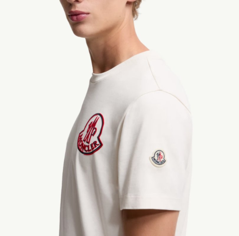 Moncler Logo Crew Neck T-Shirt White view