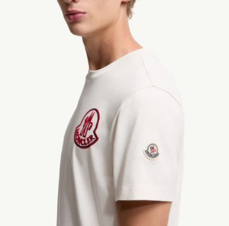 Moncler Logo Crew Neck T-Shirt White view 4