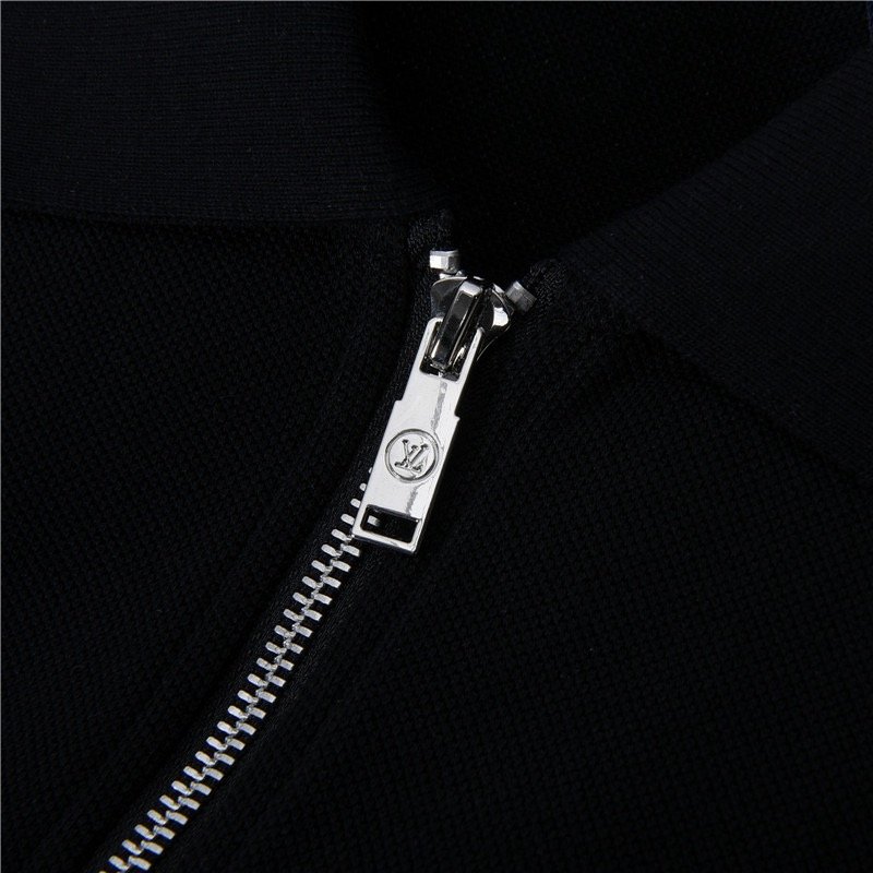 Black Half-Zip Polo Short Sleeve Shirt view