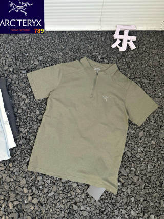 Arc'teryx Short Sleeve Half-Zip Mock Neck T-Shirt Sage