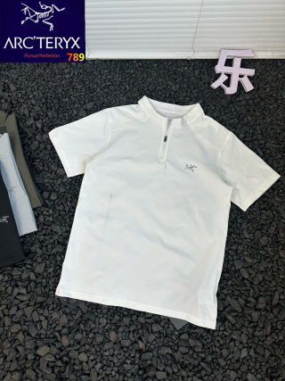 Arc'teryx Short Sleeve Half-Zip Mock Neck T-Shirt Sage view 3