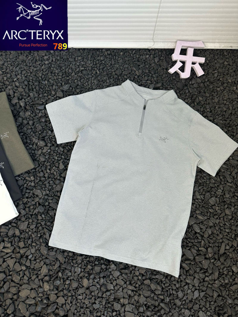 Arc'teryx Short Sleeve Half-Zip Mock Neck T-Shirt Sage view