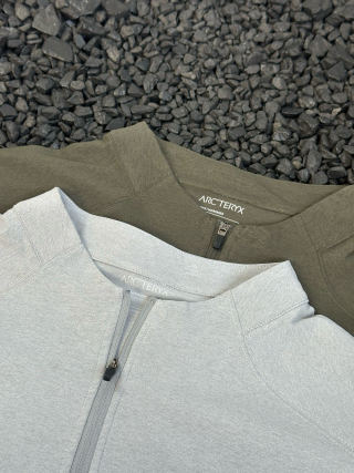 Arc'teryx Short Sleeve Half-Zip Mock Neck T-Shirt Sage view 9