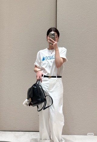 Fendi Blue Logo White T-Shirt view 5