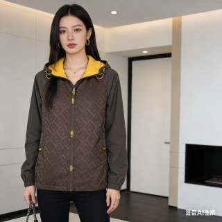 Fendi Monogram Windbreaker Jacket Brown view 6