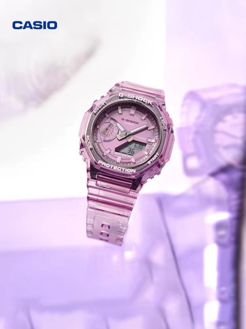Casio G-SHOCK GMA-S2100SK Pink Transparent Octagonal Watch