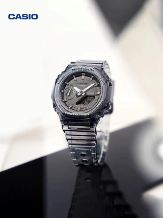 Casio G-SHOCK GMA-S2100SK Pink Transparent Octagonal Watch view 4
