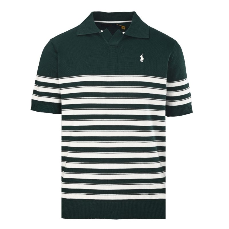 Polo Ralph Lauren White & Navy Striped Polo Shirt view