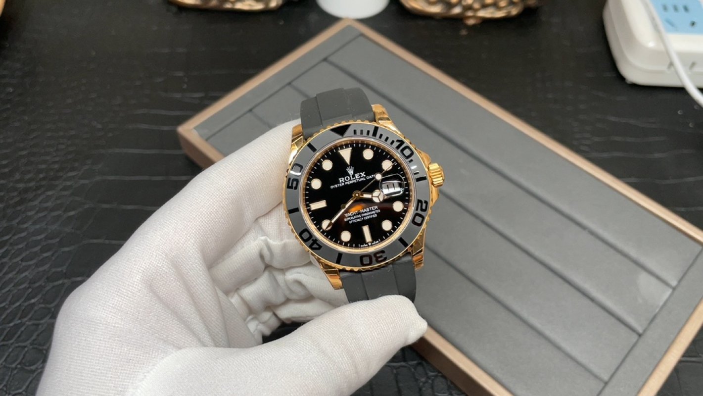 Rolex Yacht-Master 42mm Gold Black Dial Automatic Watch