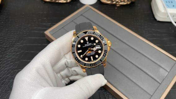 Rolex Yacht-Master 42mm Gold Black Dial Automatic Watch