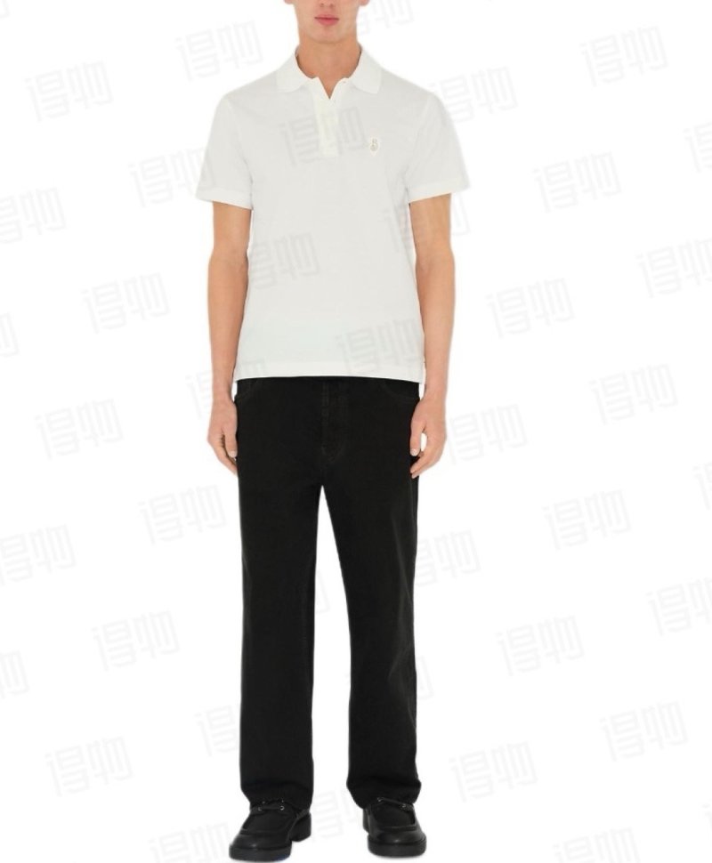 White Short Sleeve Polo Shirt view