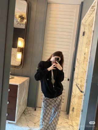 Stone Island Black Ribbed Wool Cardigan view 4