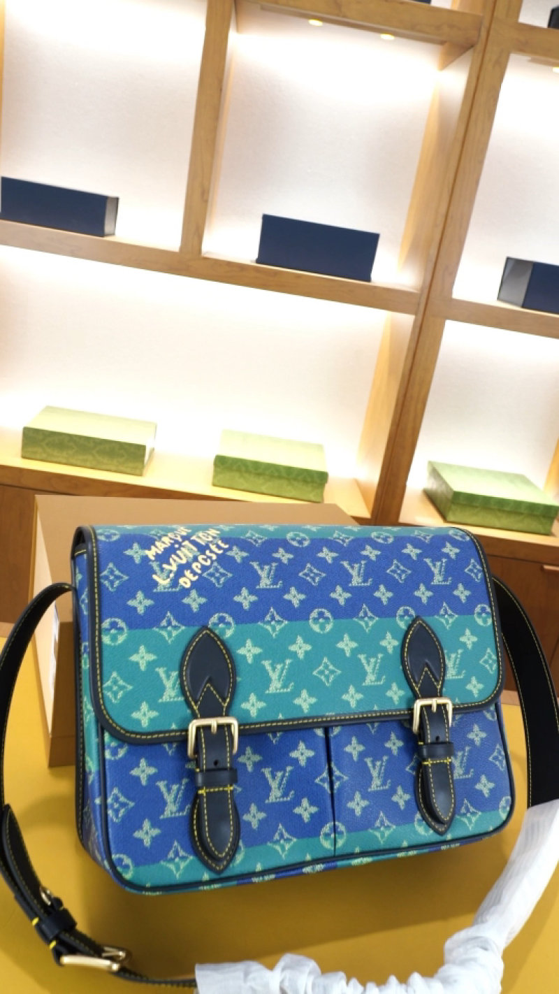 Louis Vuitton Monogram Gradient Blue Teal Messenger Bag