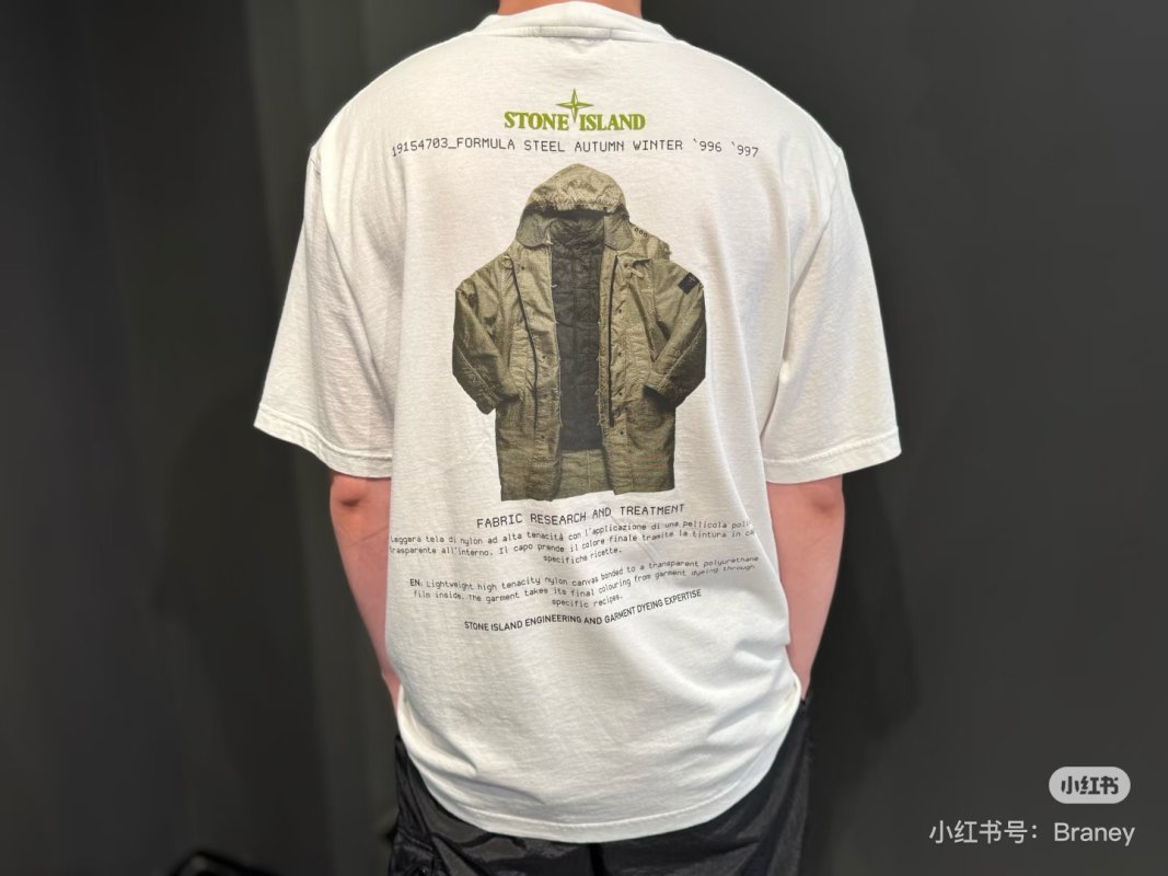 Stone Island White Graphic T-Shirt Formula Steel Autumn Winter view