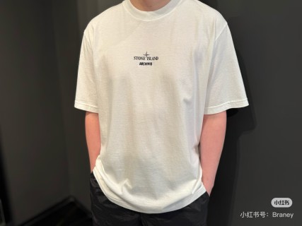 Stone Island White Graphic T-Shirt Formula Steel Autumn Winter view 4