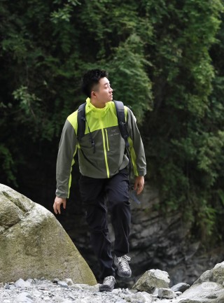 Arc'teryx Neon Yellow & Grey Windbreaker Jacket view 6