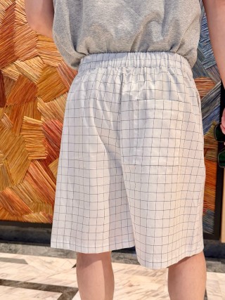 Acne Studios White Grid Check Shorts view 2