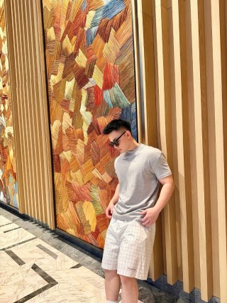 Acne Studios White Grid Check Shorts view 3