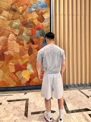 Acne Studios White Grid Check Shorts view 5
