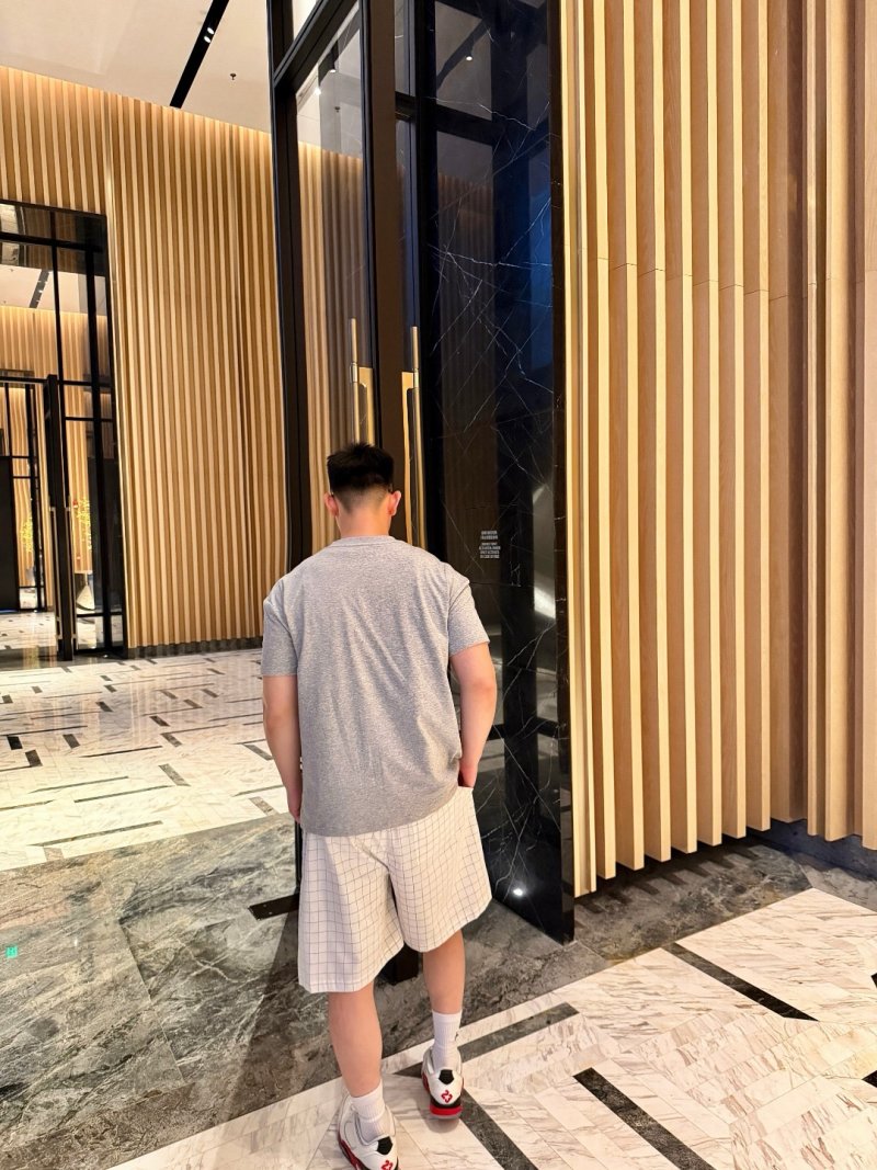 Acne Studios White Grid Check Shorts view