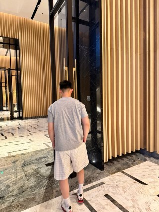 Acne Studios White Grid Check Shorts view 8